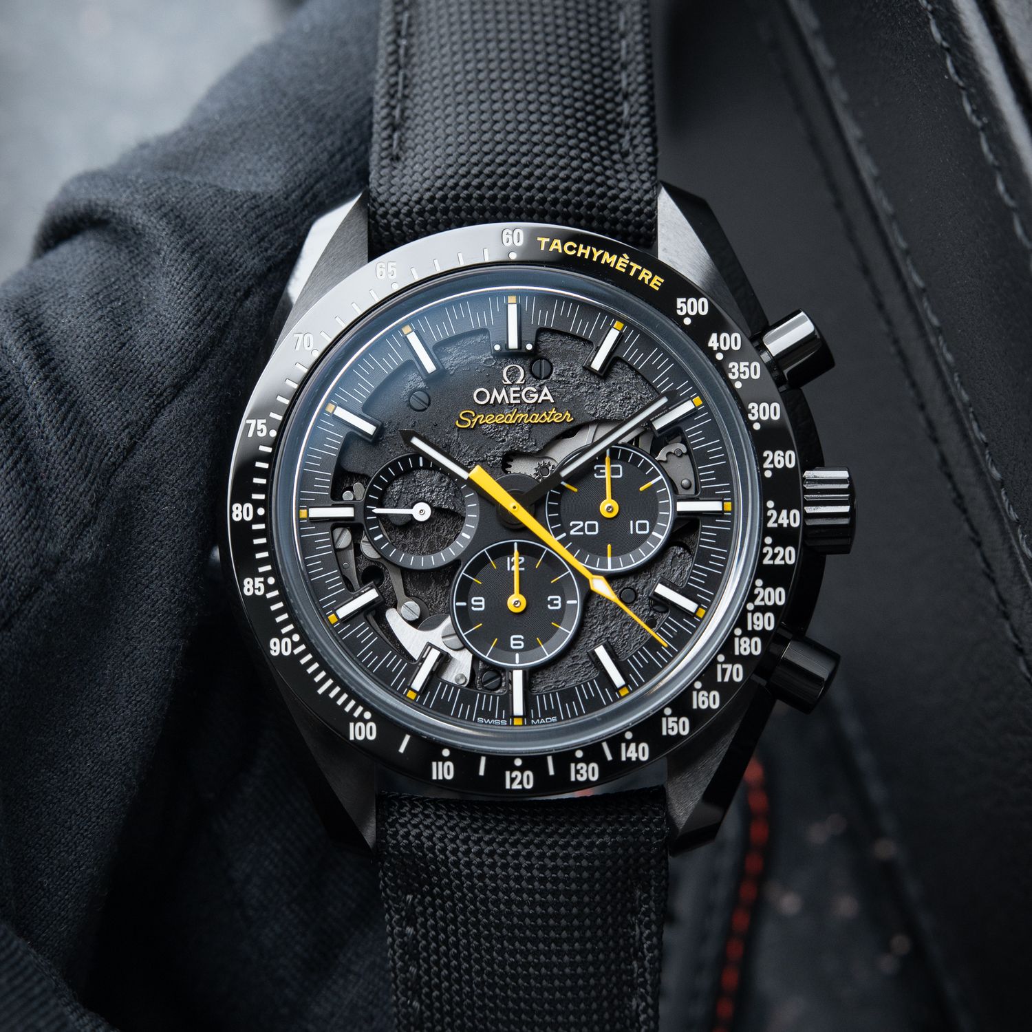Omega Speedmaster Dark Side Of The Moon Apollo 8 STRAPS Black Ceramic DSOM