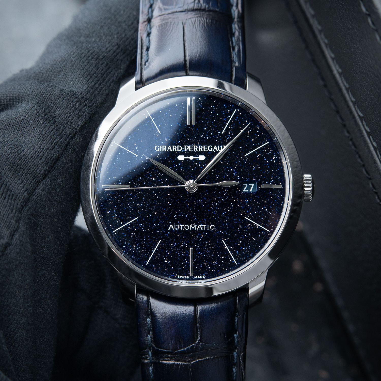 Girard Perregaux 1966 Orion 9/2024 Blue Aventurine Steel Leather Automatic