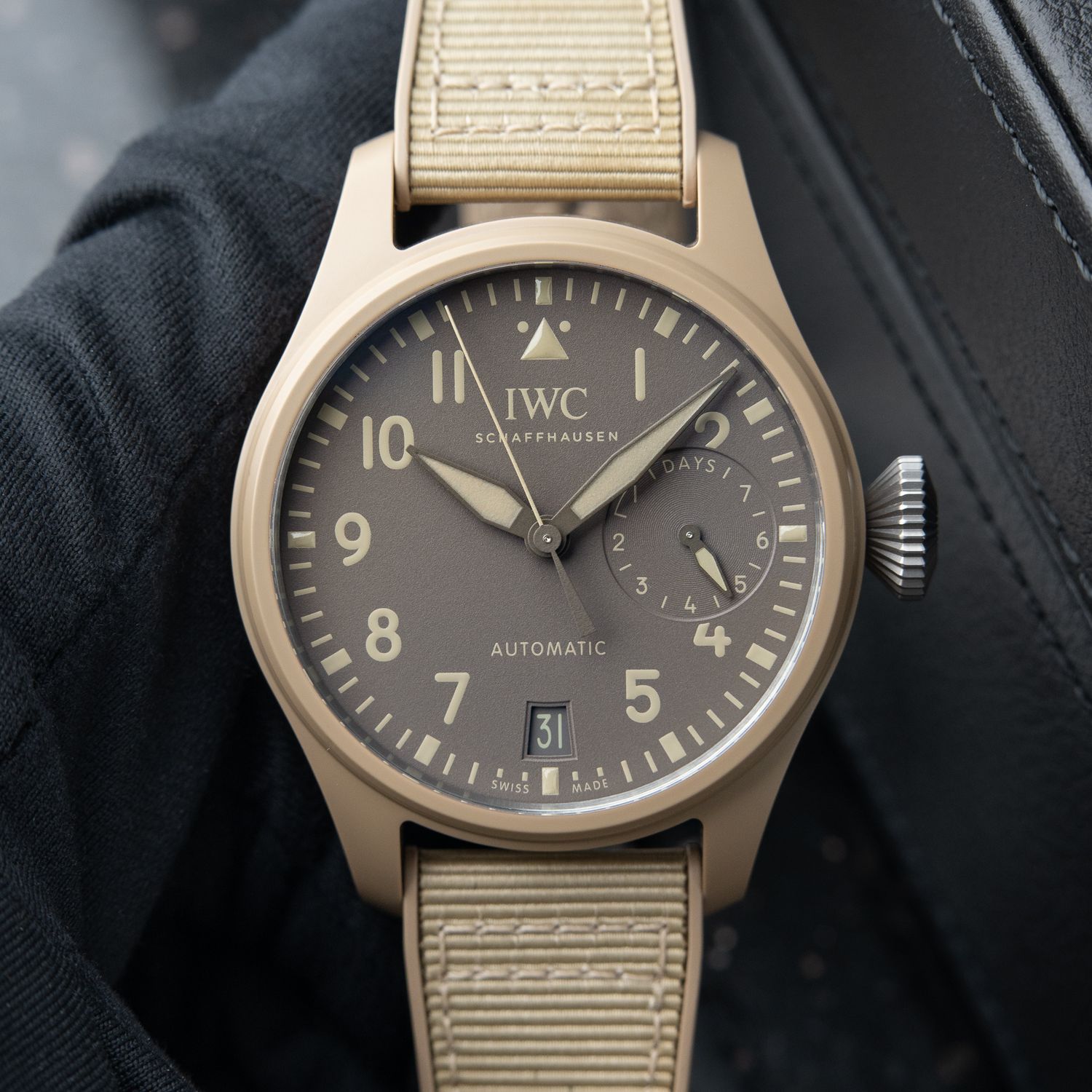 IWC Big Pilot's Watch CLEAN Mojave Desert Edition 7 Days Ceramic Rubber Beige 46