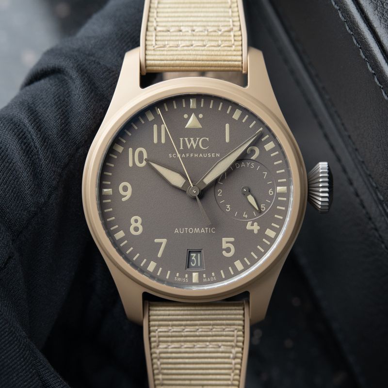 IWC Big Pilot's Watch CLEAN Mojave Desert Edition 7 Days Ceramic Rubber Beige 46