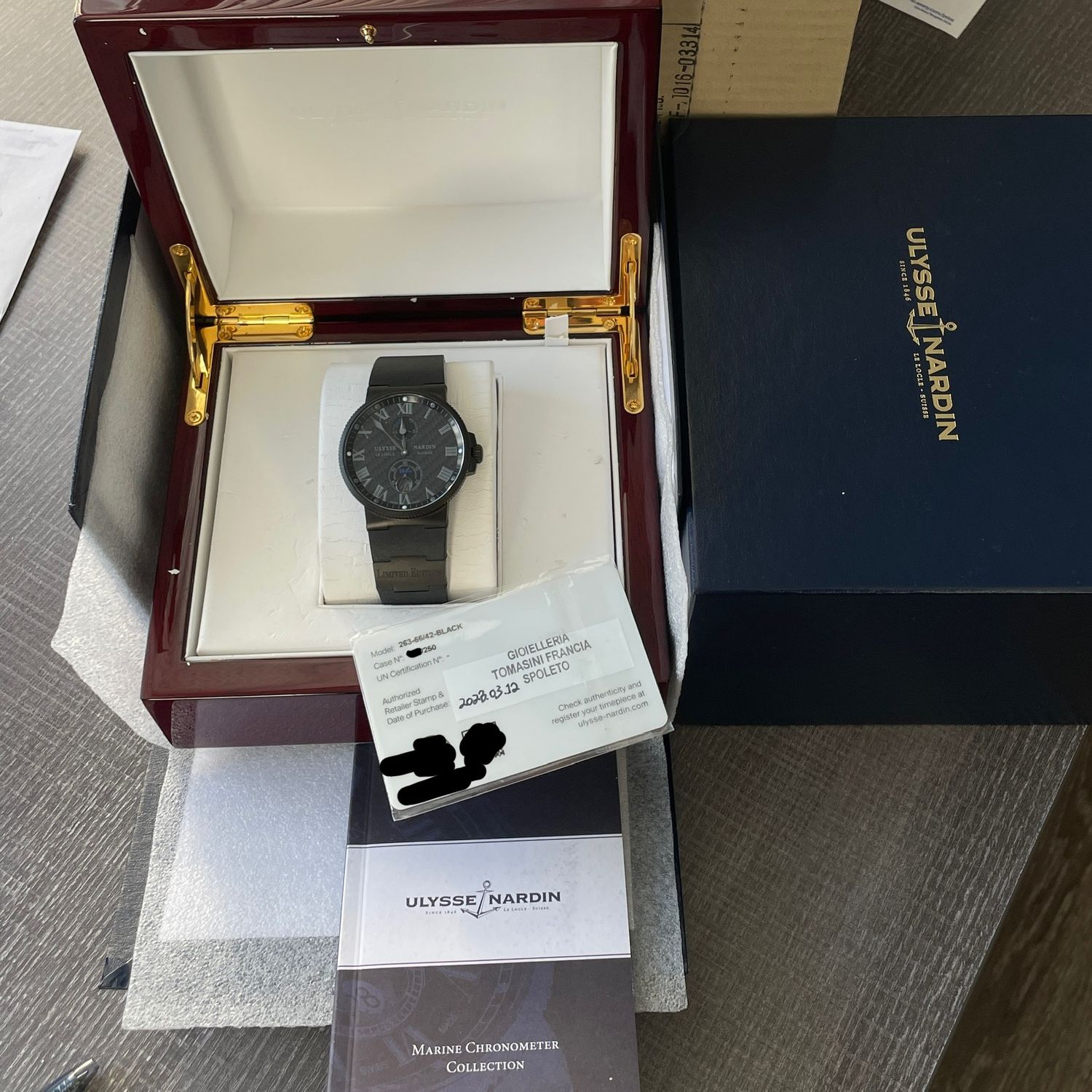 Ulysse Nardin Marine Chronometer RARE Limited Edition Carbon Black
