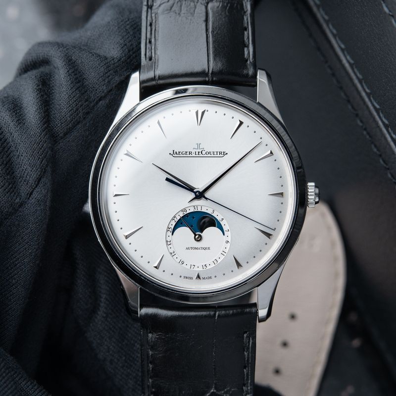 Jaeger-LeCoultre Master Ultra Thin Moon Phase Silver Dial Steel Leather 39