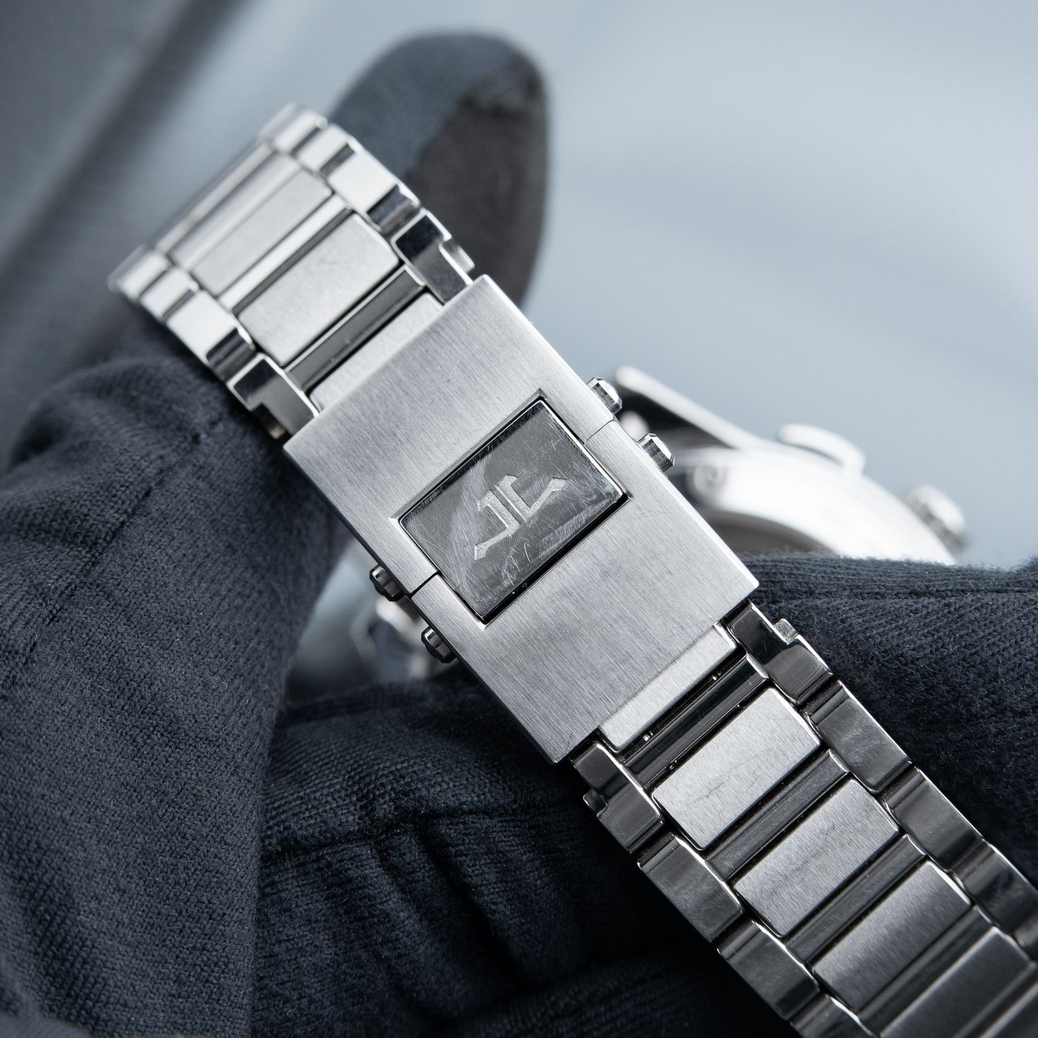 Jaeger-LeCoultre Polaris Chronograph Black Dial Steel Bracelet Set