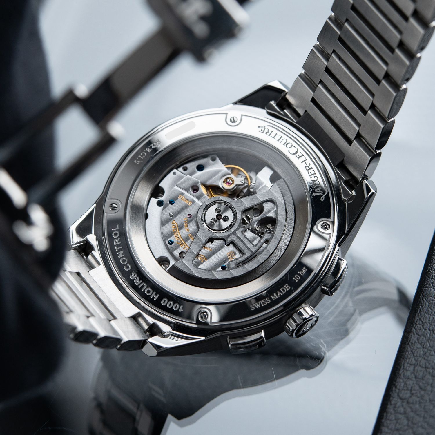 Jaeger-LeCoultre Polaris Chronograph Black Dial Steel Bracelet Set