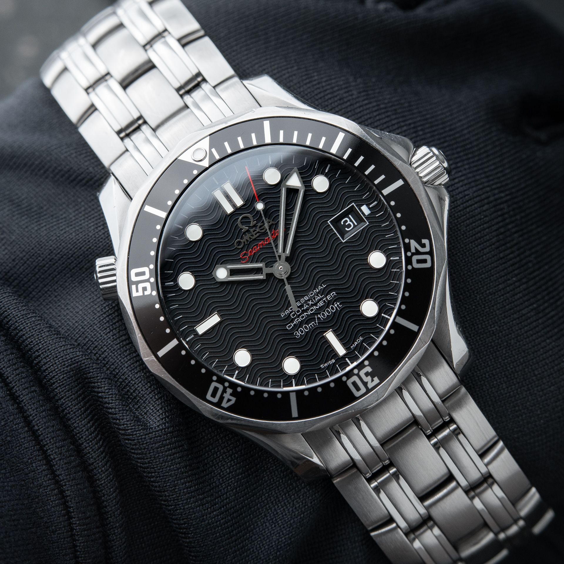 Omega Seamaster Diver 300M Co-Axial Black Dial Ceramic Steel Bracelet 41mm
