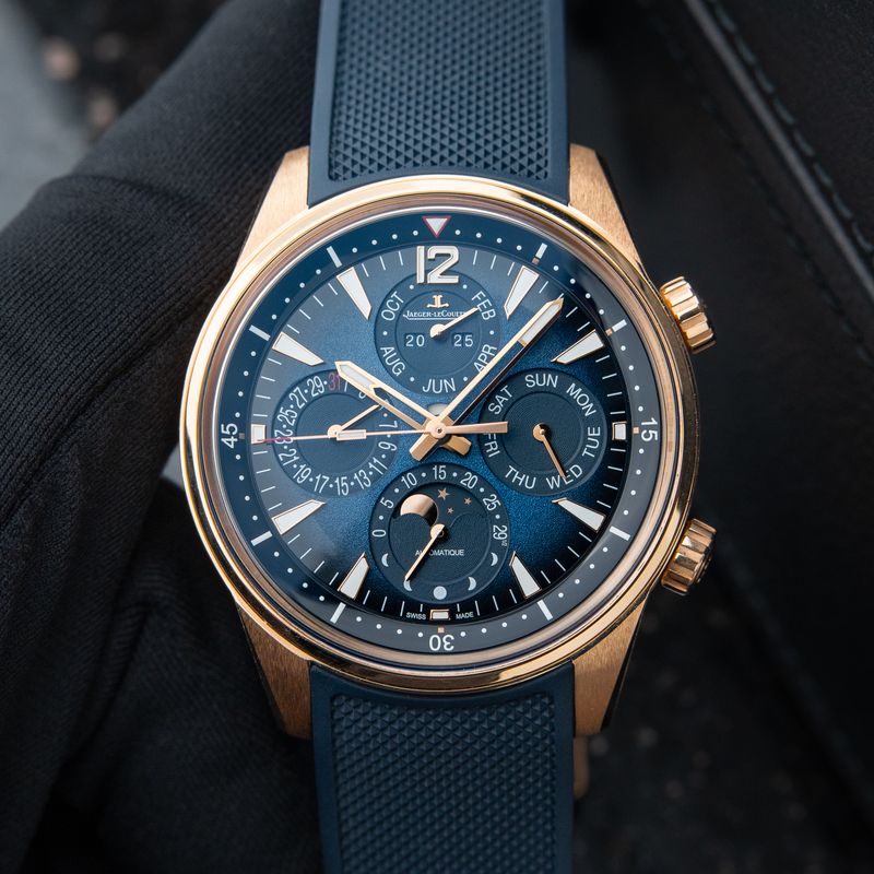 Jaeger-LeCoultre Polaris Perpetual Calendar Rose Gold Moonphase Blue Dial