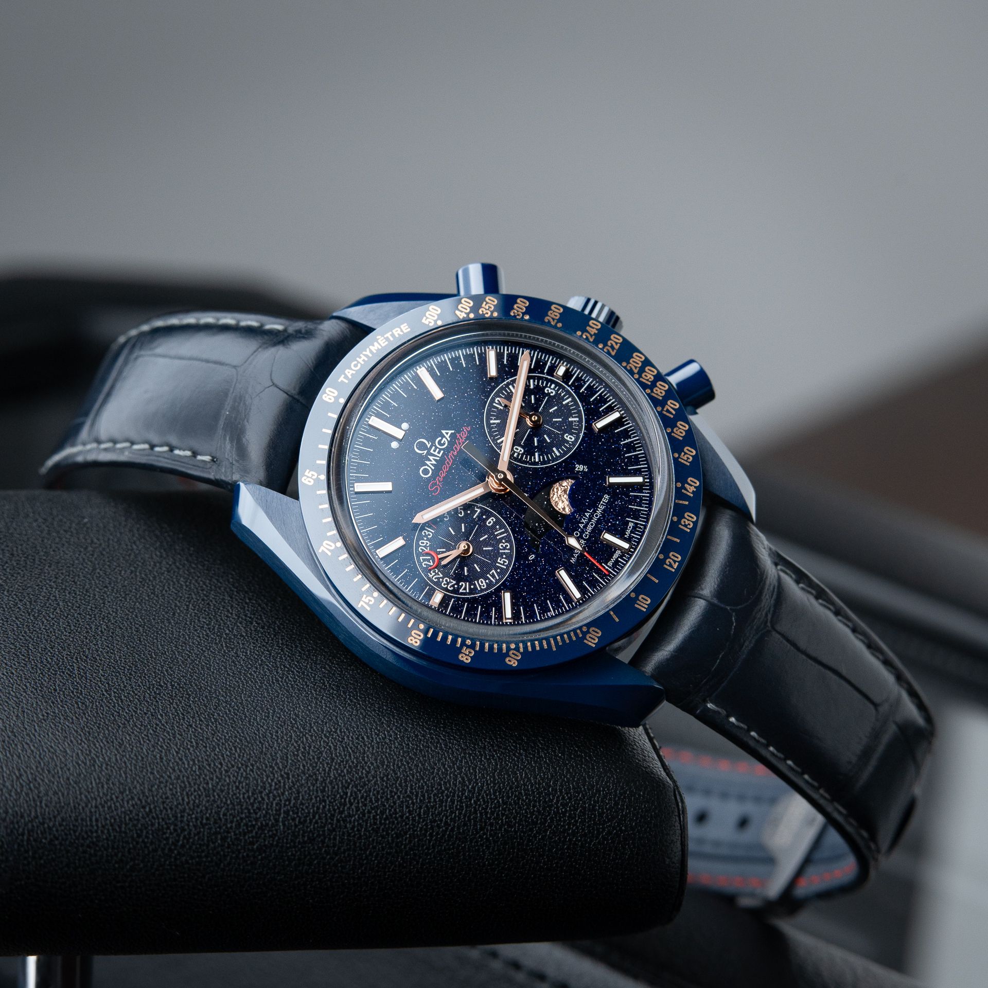 Omega Speedmaster Blue Side Of The Moon Aventurine Chronograph Ceramic Set