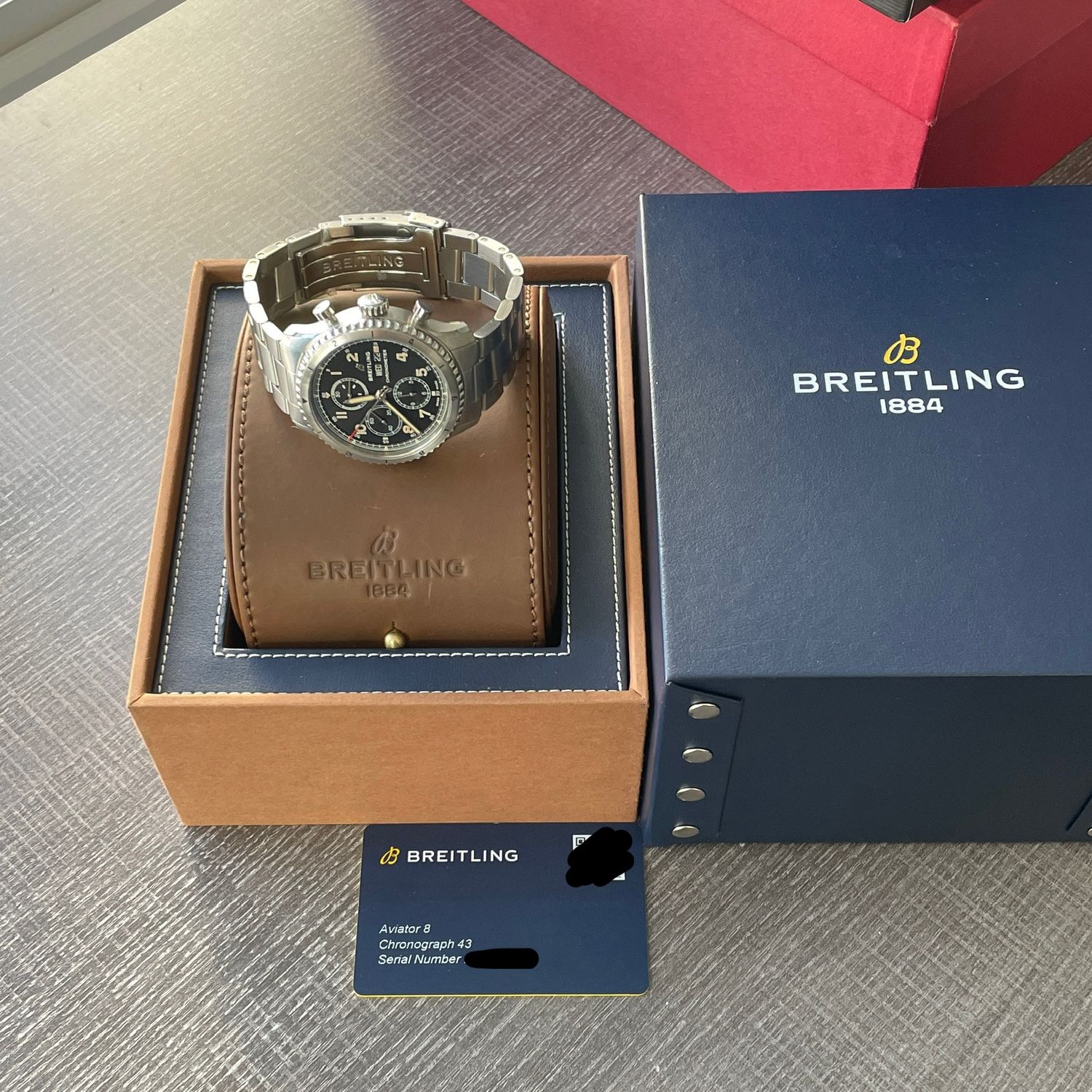 Breitling Aviator 8 UNWORN Chronograph Day Date Black Dial Steel