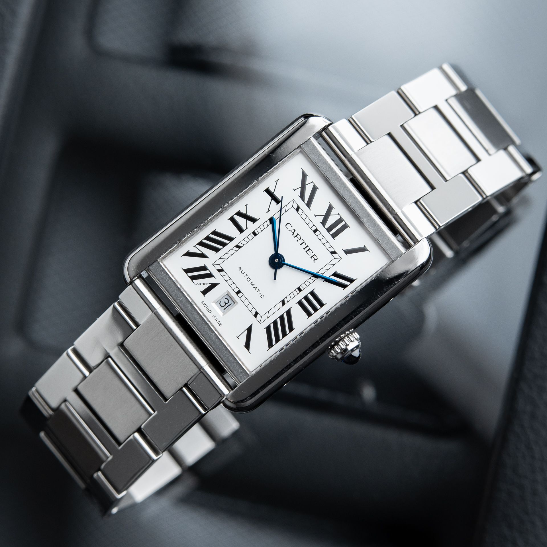 Cartier Tank Solo Extra Large Model Silver Dial Steel Bracelet Automatic