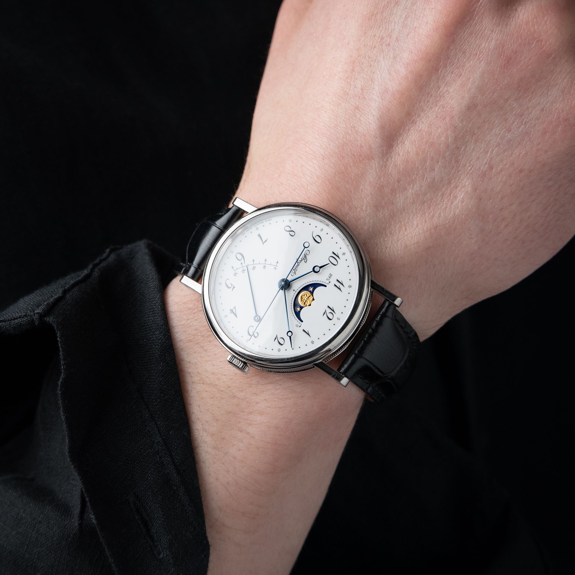 Breguet Classique 7787BB White Gold Moonphase White Dial Leather Automatic