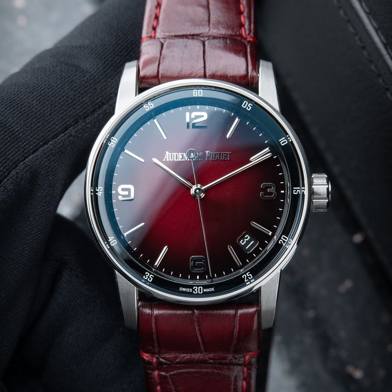 Audemars Piguet Code 11.59 Burgundy Red Dial White Gold Leather Set 41mm
