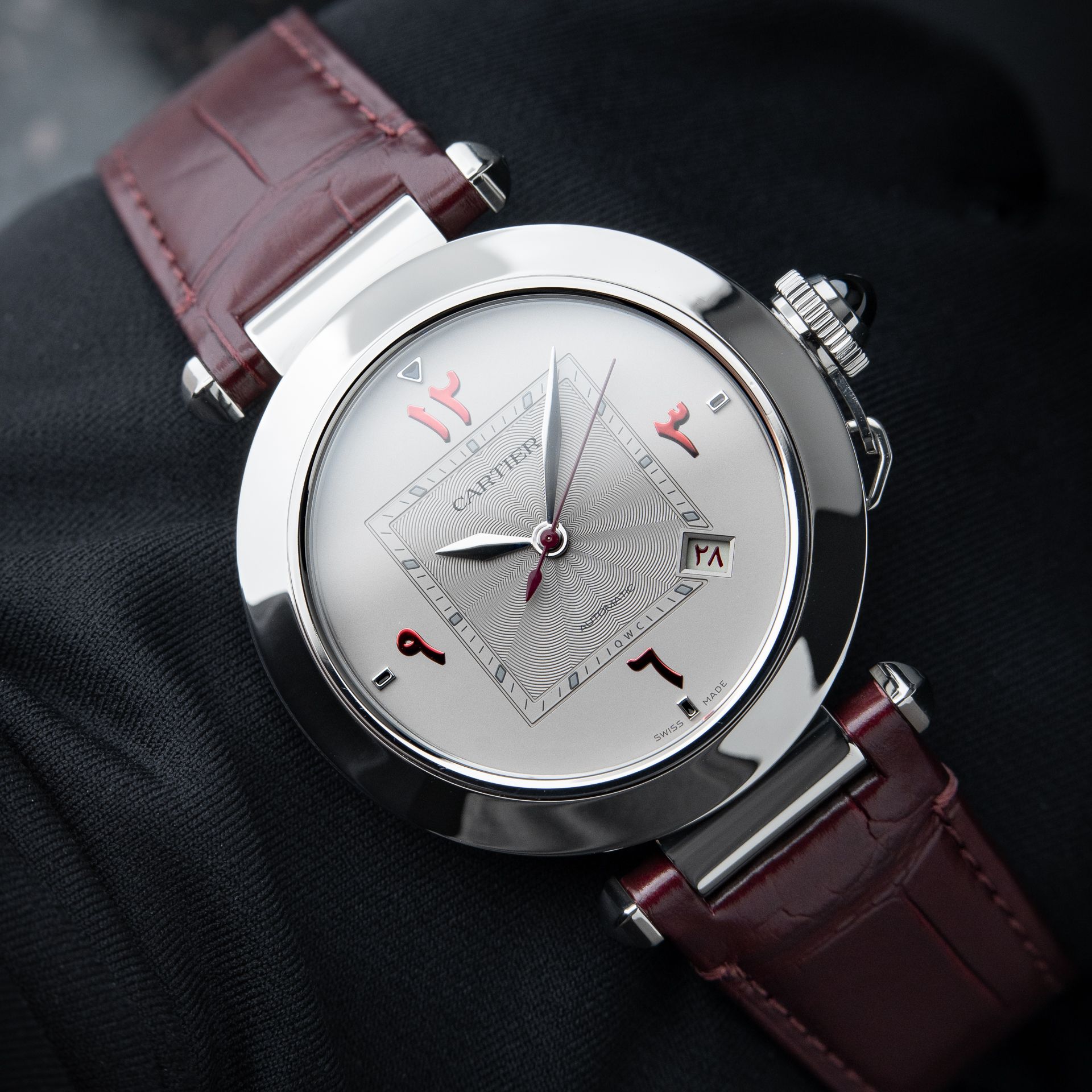 Cartier Pasha RARE Qatar Limited Edition 2023 Middle Eastern Dial Burgundy