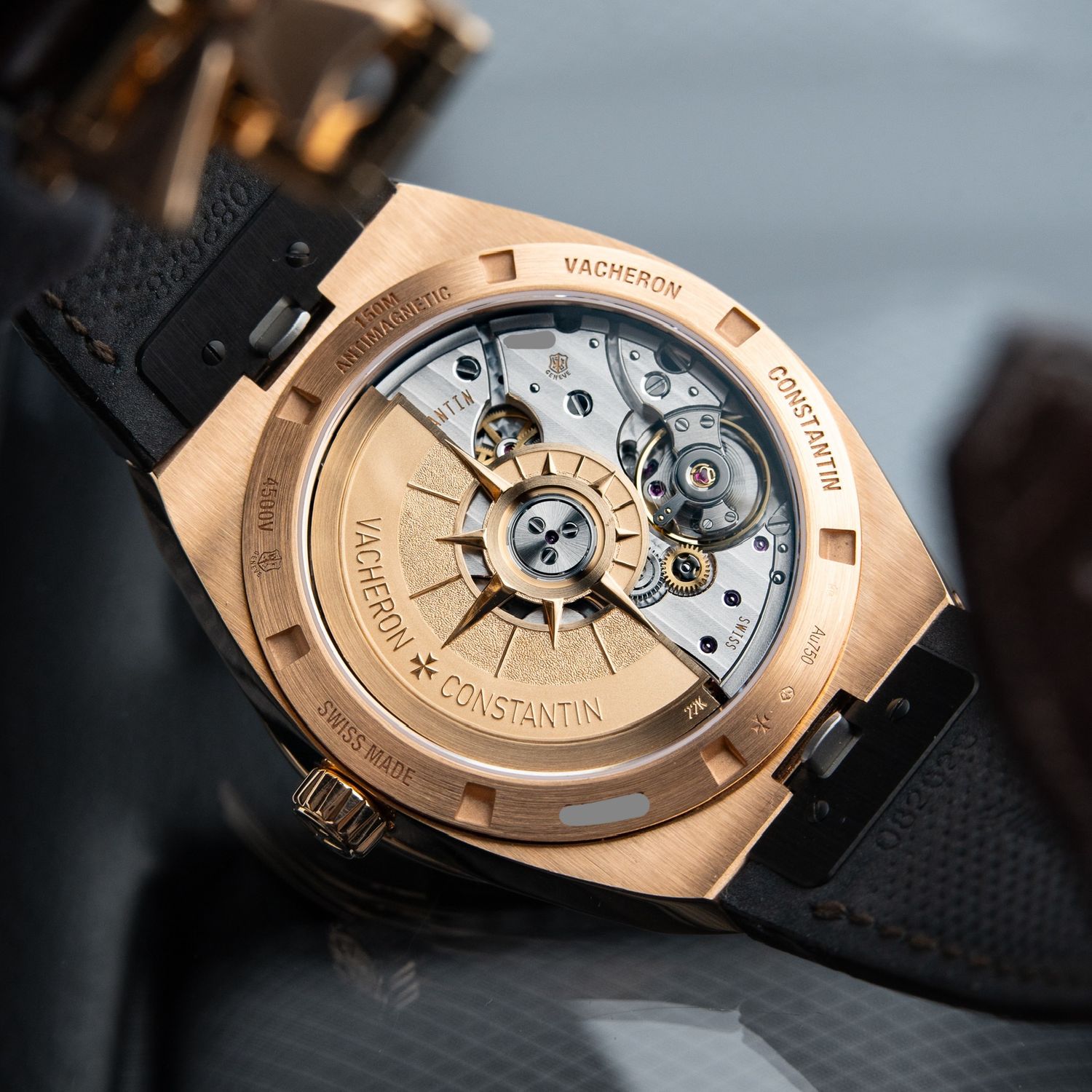 Vacheron Constantin Overseas 4500V STRAPS Rose Gold Silver Leather