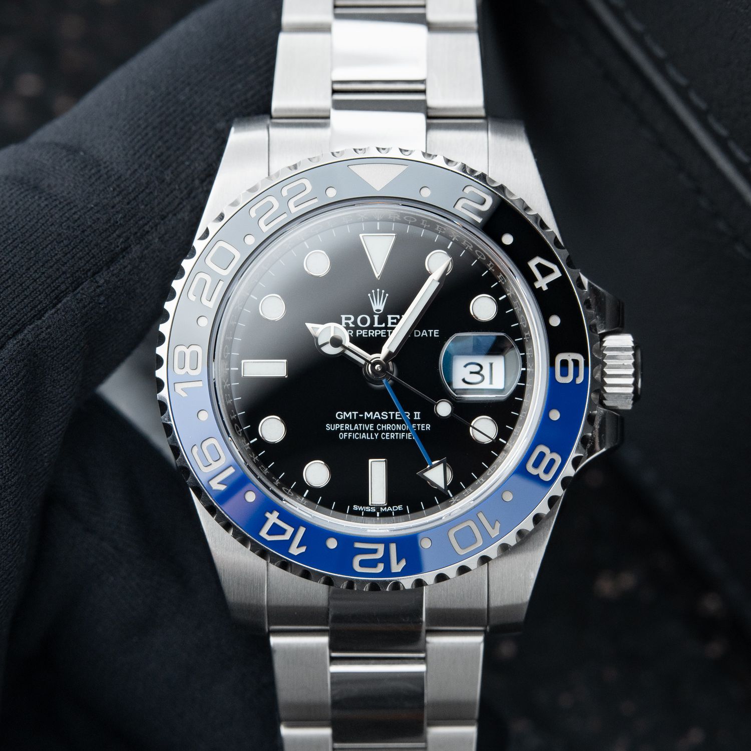 Rolex GMT-Master II Batman Batgirl Oyster Steel Bracelet Ceramic Black 40