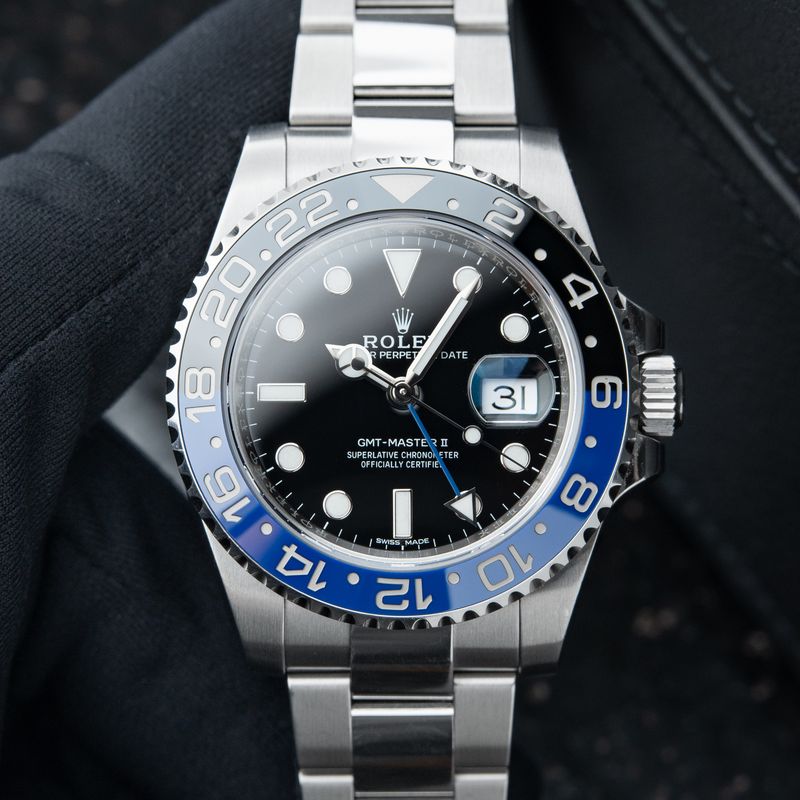 Rolex GMT-Master II Batman Batgirl Oyster Steel Bracelet Ceramic Black 40