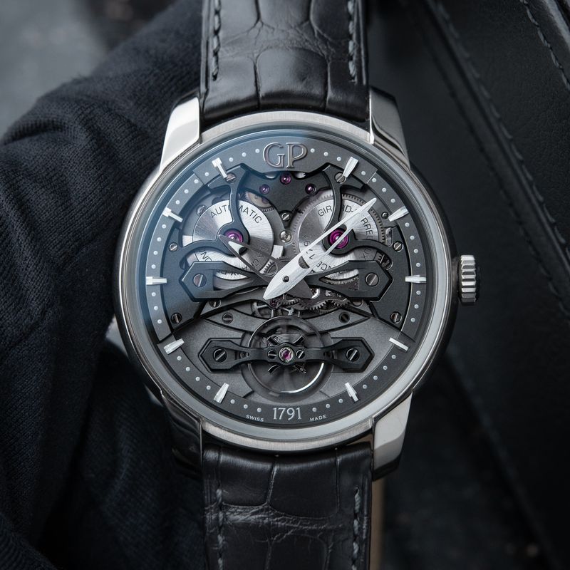 Girard Perregaux Neo Bridges Micro-Rotor Openworked Titanium Leather Grey