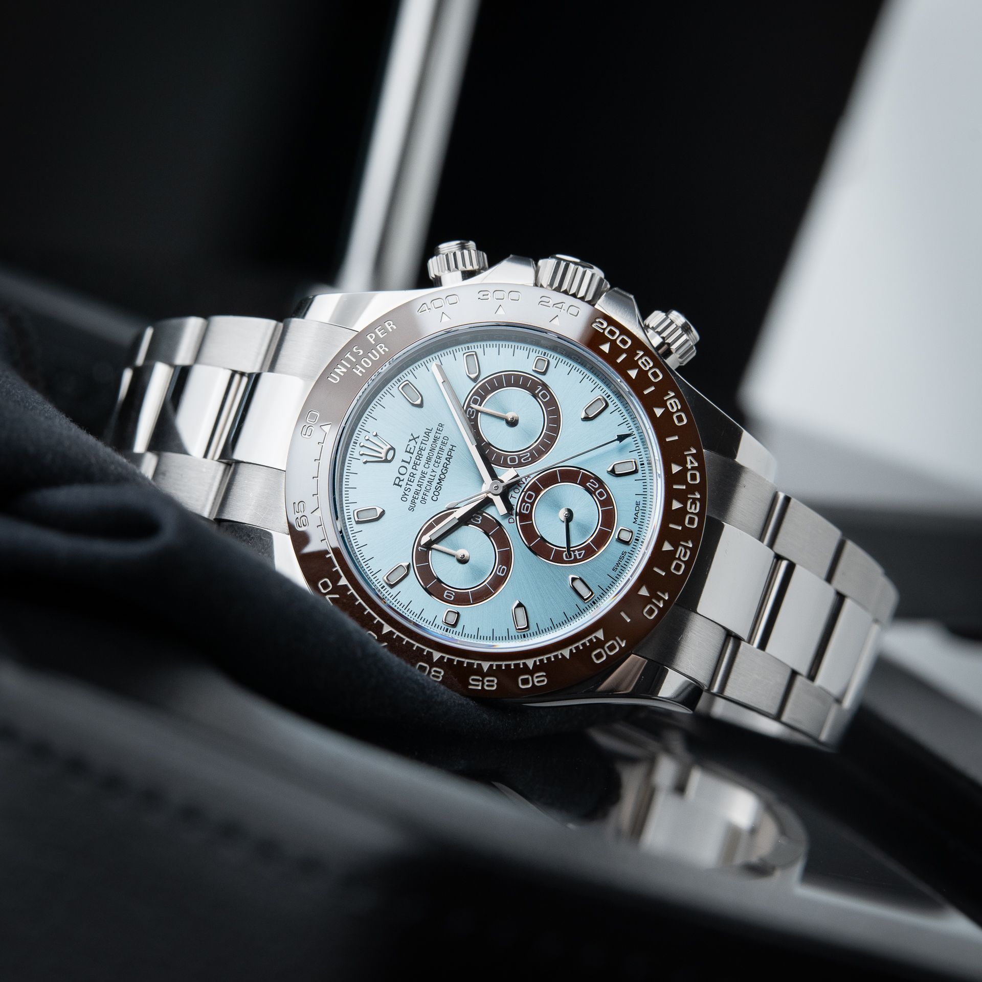 Rolex Daytona Cosmograph Platinum Oyster Glacier Blue Platona Chronograph
