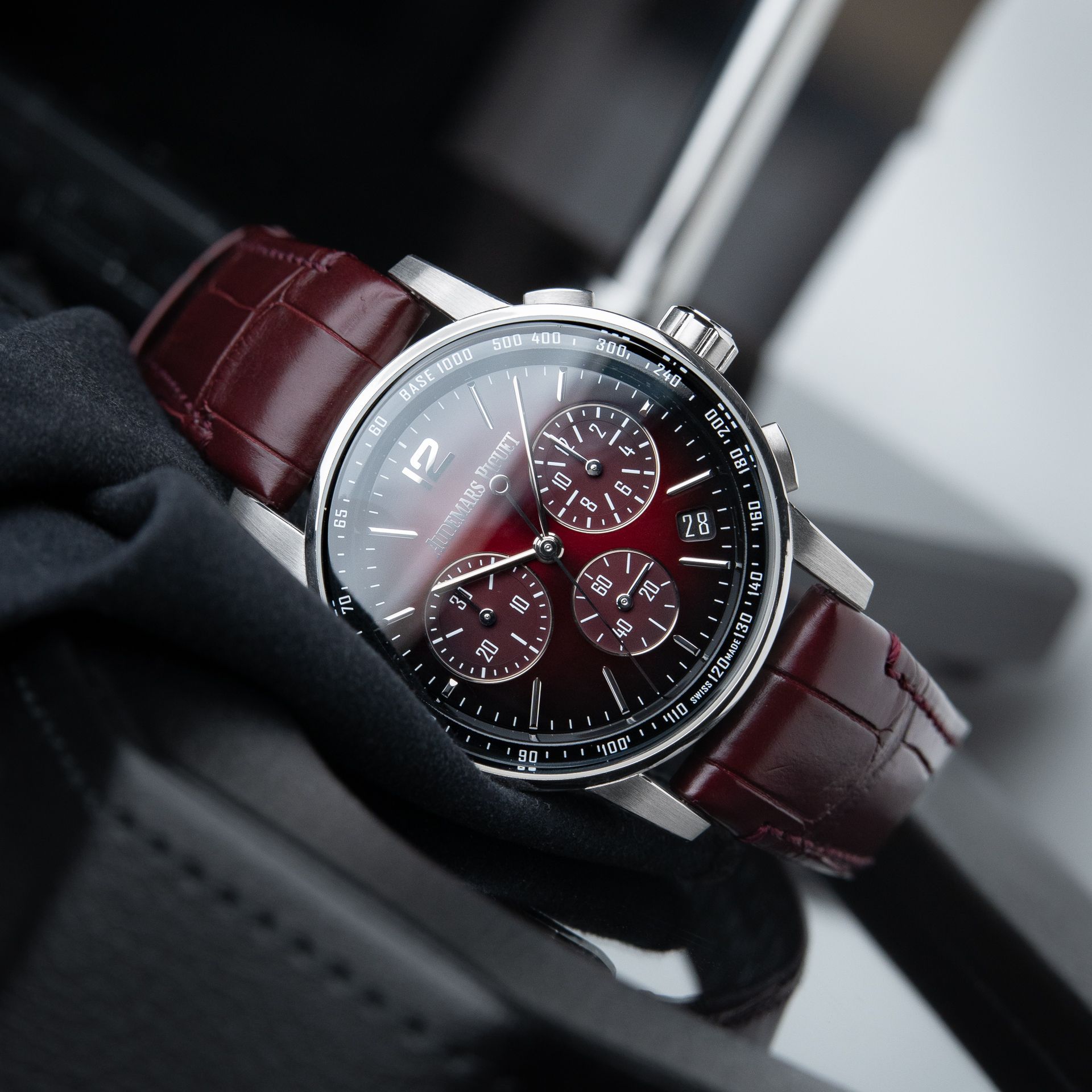Audemars Piguet Code 11.59 Chronograph Smoked Burgundy Red Dial White Gold