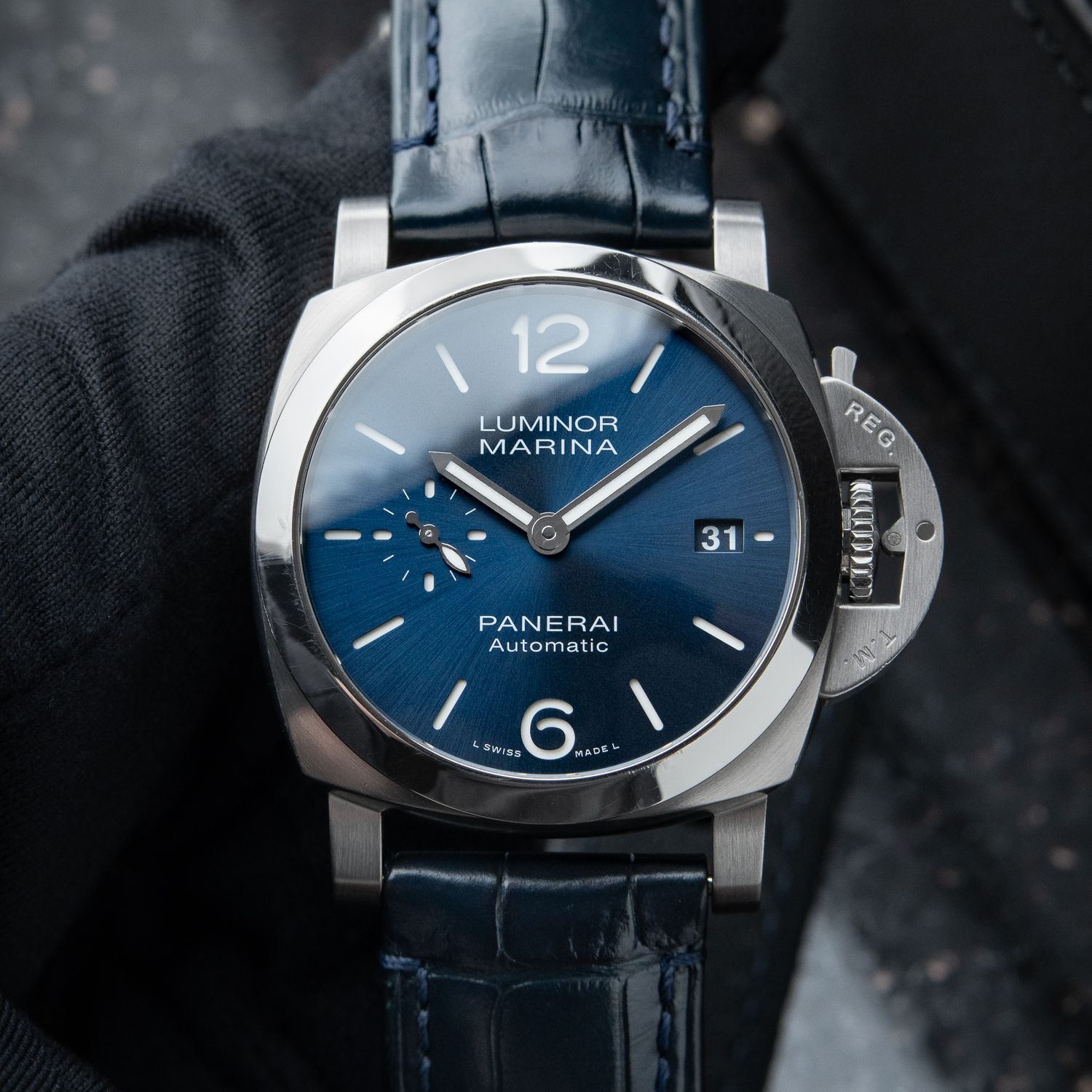 Panerai Luminor Marina Quaranta 40mm Steel Blue Leather Automatic Pam1270