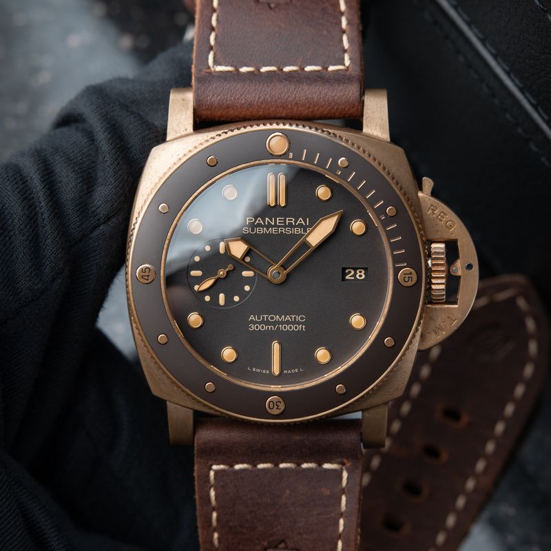 Panerai Luminor Submersible Bronzo CLEAN Bronze Brown Ceramic Pam968 47mm