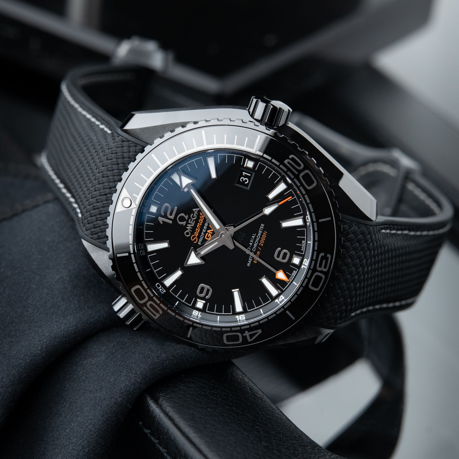 Omega Seamaster Planet Ocean 600 M Deep Black GMT Ceramic Diver Automatic