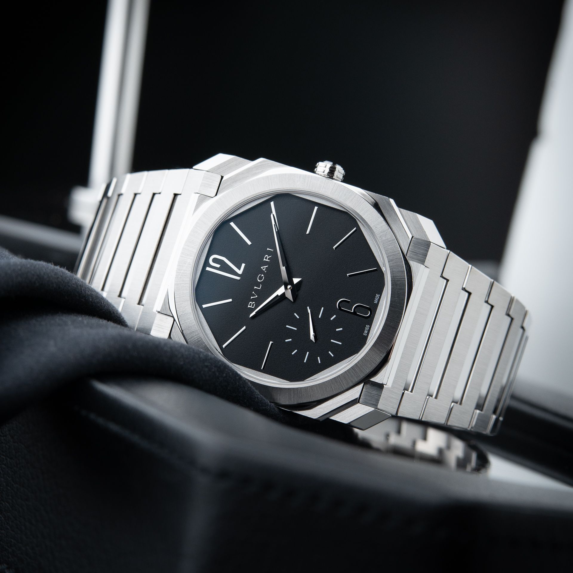 BVLGARI Bulgari Octo Finissimo Black Dial Micro-Rotor Steel Bracelet 40mm