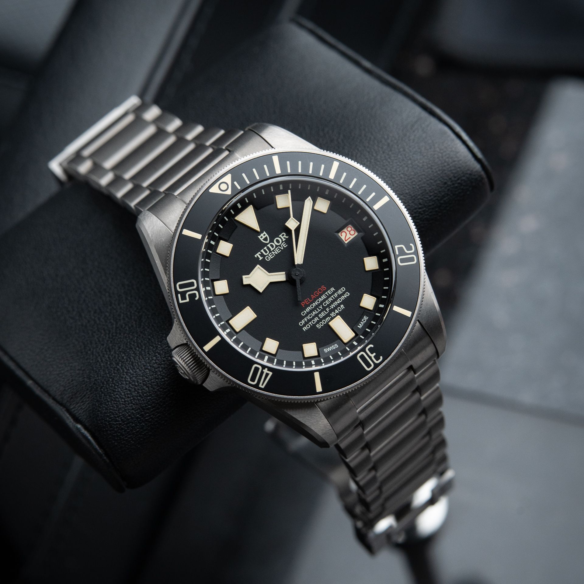 Tudor Pelagos LHD 500M Lefty Black Dial Titanium Bracelet Ceramic 42mm 25610