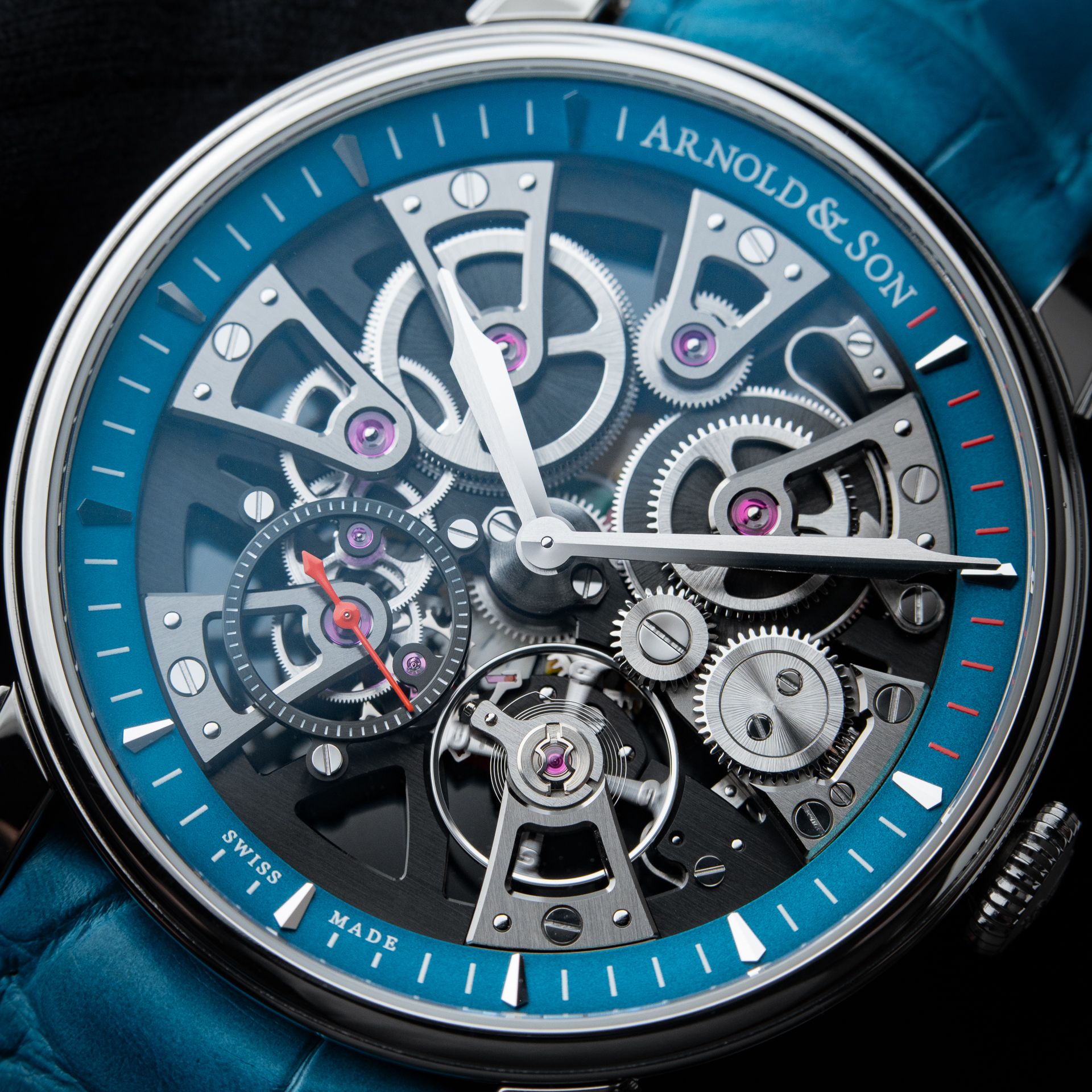Arnold & Son Nebula Abu Dhabi Limited Edition Turquoise Skeleton Bracelet