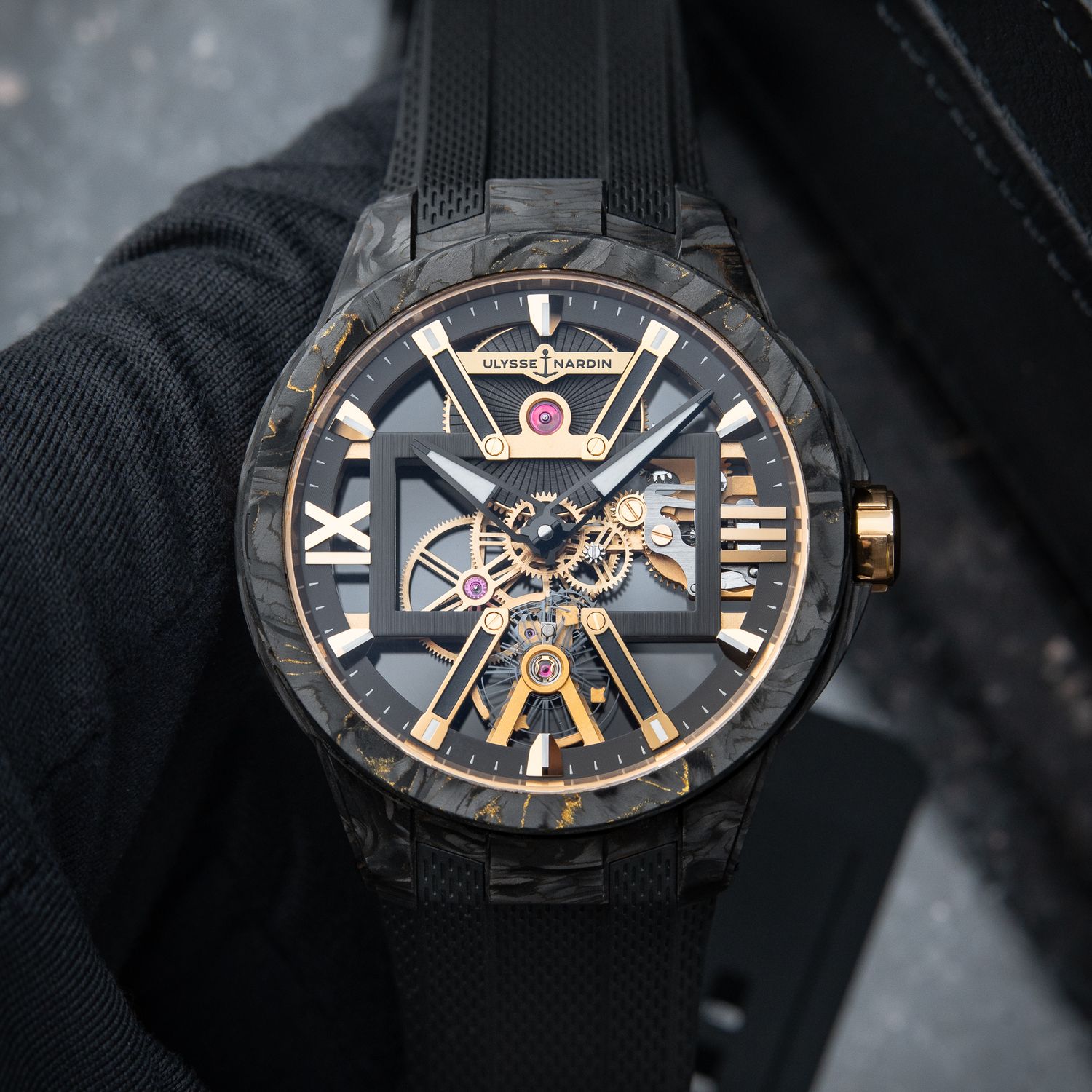 Ulysse Nardin Blast Skeleton X Carbonium Gold 4 Days Rubber Black 43