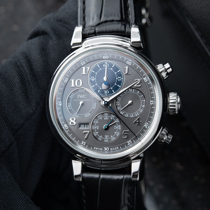 IWC Da Vinci Perpetual Calendar Chronograph Moonphase Grey Dial Steel Set