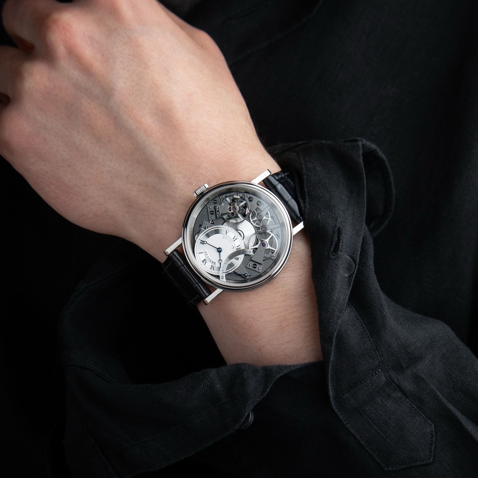 Breguet Tradition 7097BB White Gold Retrograde Seconds Automatic Silver 40