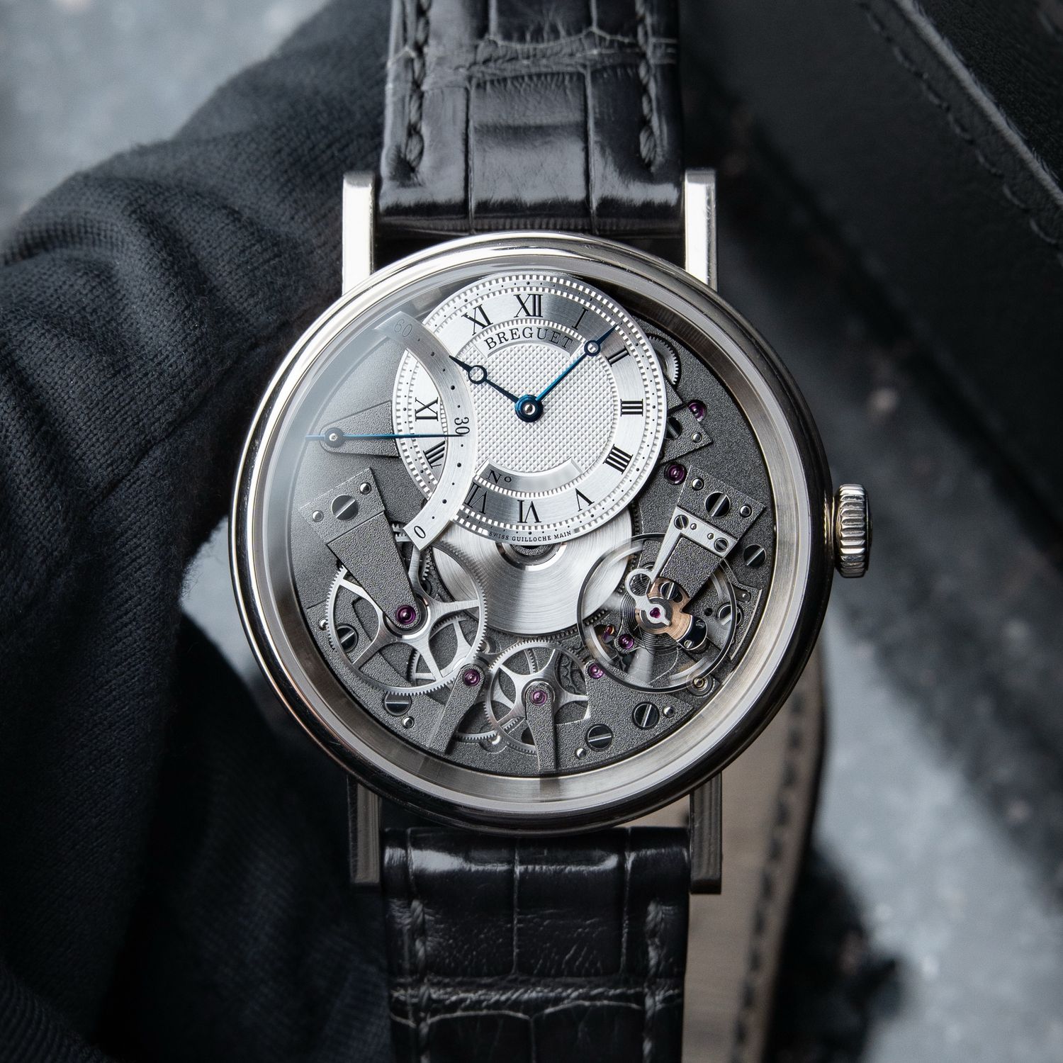 Breguet Tradition 7097BB White Gold Retrograde Seconds Automatic Silver 40