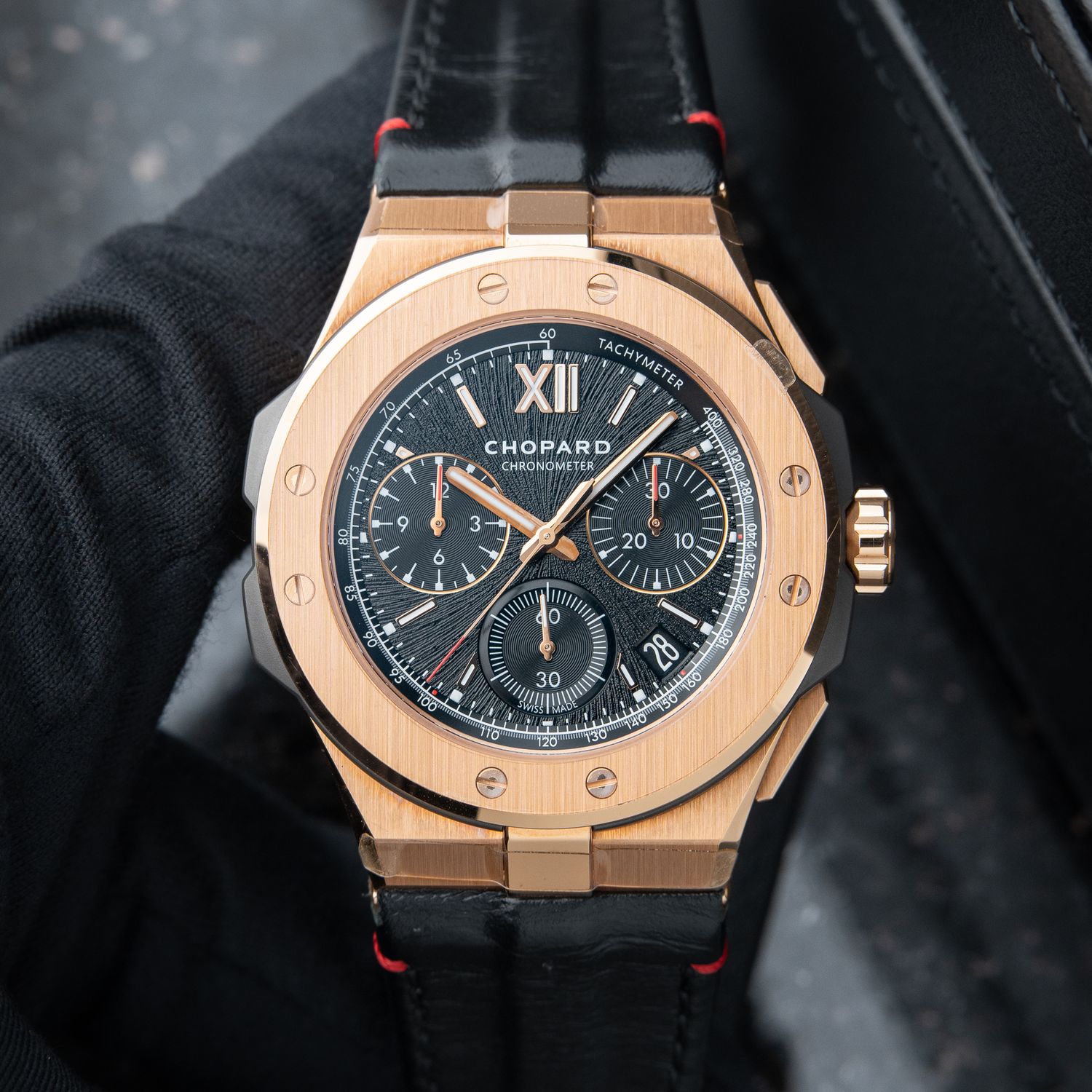 Chopard Alpine Eagle STICKERED XL Chrono Flyback Rose Gold Titanium Black