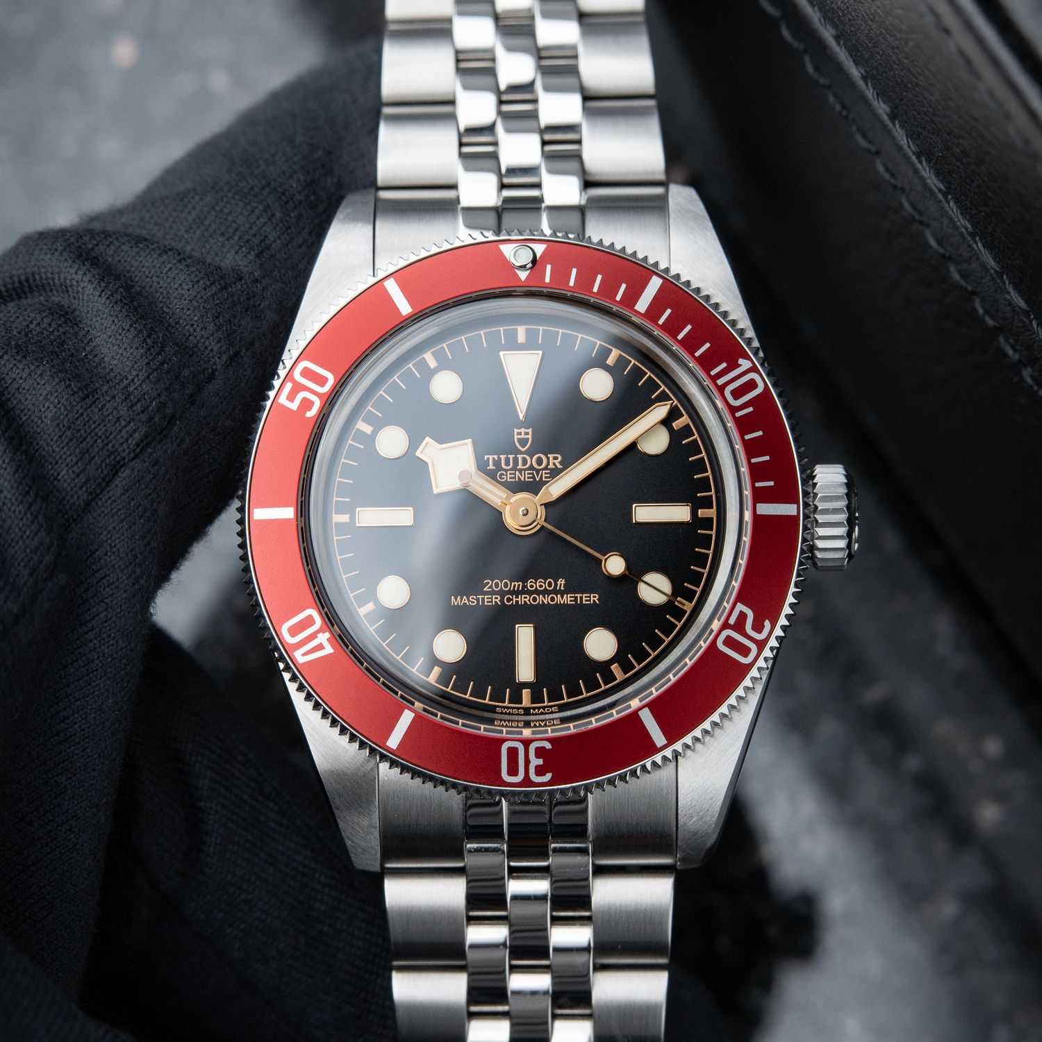Tudor Black Bay Red Aluminum Bezel Steel Bracelet Set Automatic 41mm