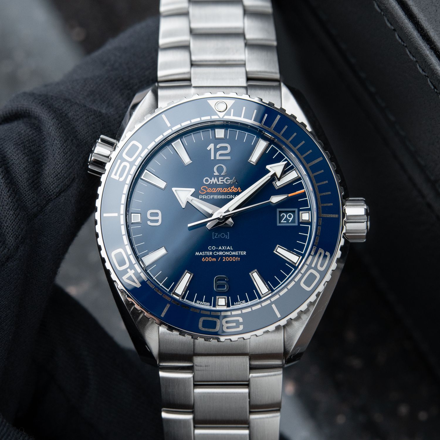 Omega Seamaster Planet Ocean 600M Diver 12/2023 Blue Ceramic Steel Bracelet