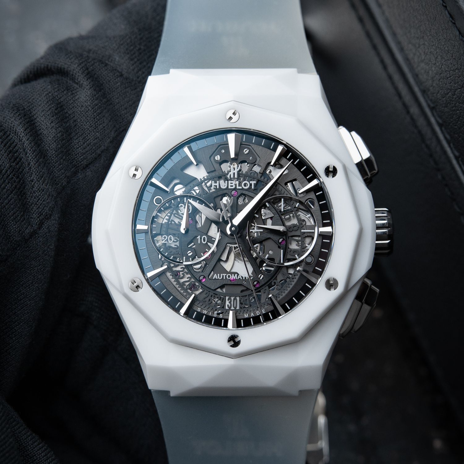 Hublot Classic Fusion Aerofusion Orlinski LE White Ceramic Chronograph
