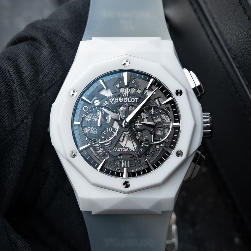 Hublot Classic Fusion Aerofusion Orlinski LE White Ceramic Chronograph