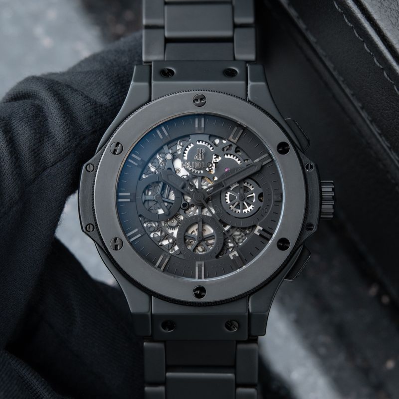 Hublot Big Bang Aero Bang Limited Edition Black Ceramic Skeleton Chronograph