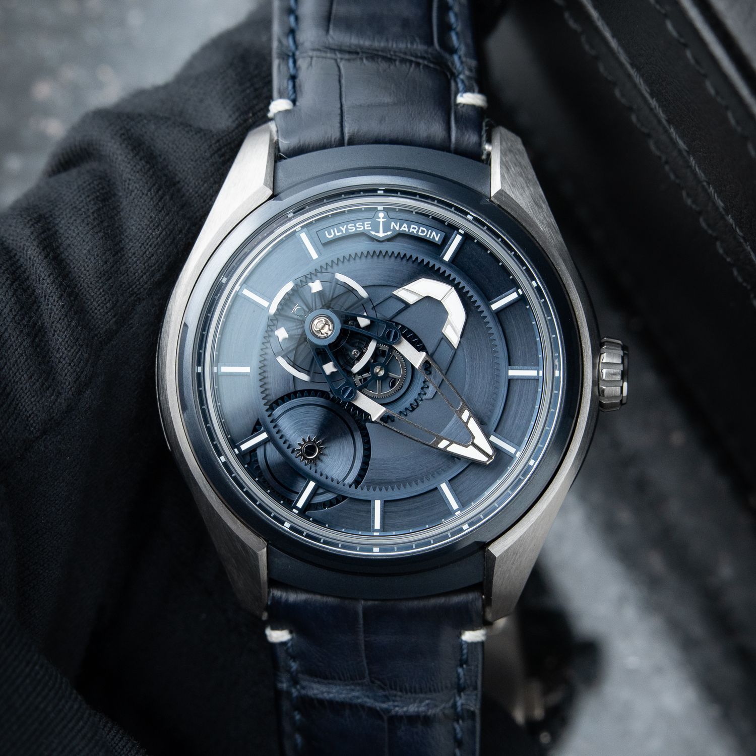 Ulysse Nardin Freak X SERVICED PVD Titanium Blue Dial Leather Automatic 43