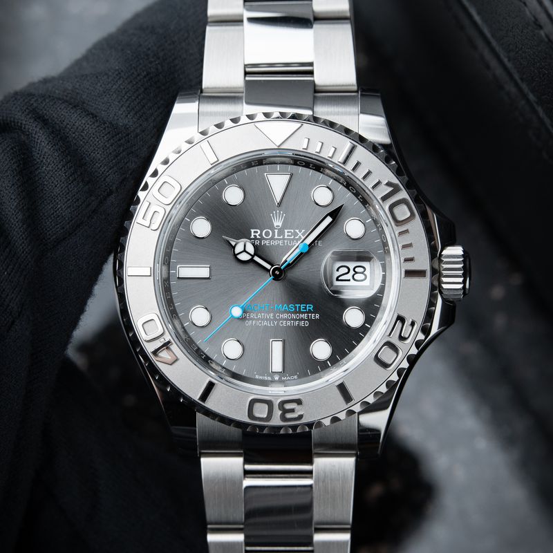 Rolex Yacht-Master 40mm 4/2024 Platinum Oyster Steel Bracelet Gray Dial