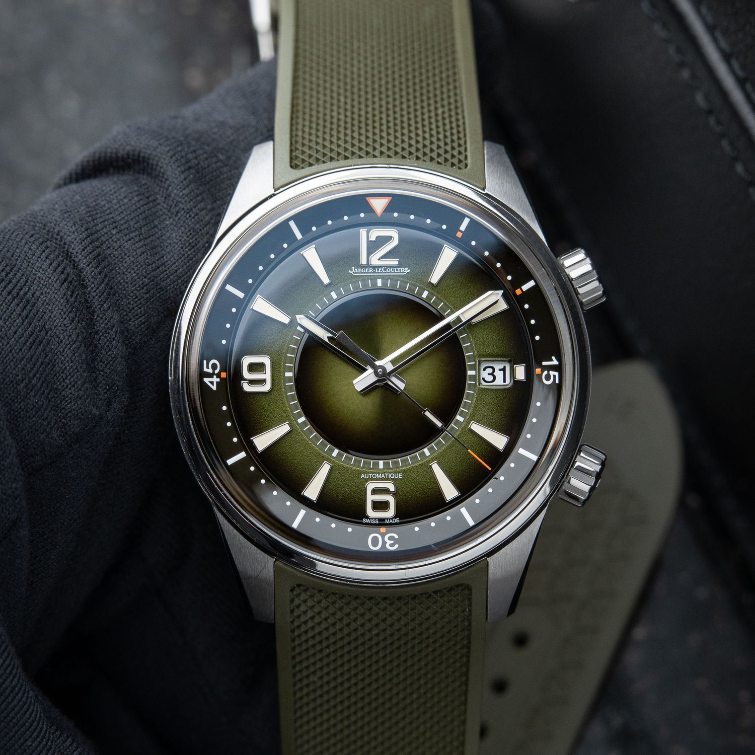 Jaeger-LeCoultre Polaris Date Boutique Exclusive Green Dial Steel Rubber