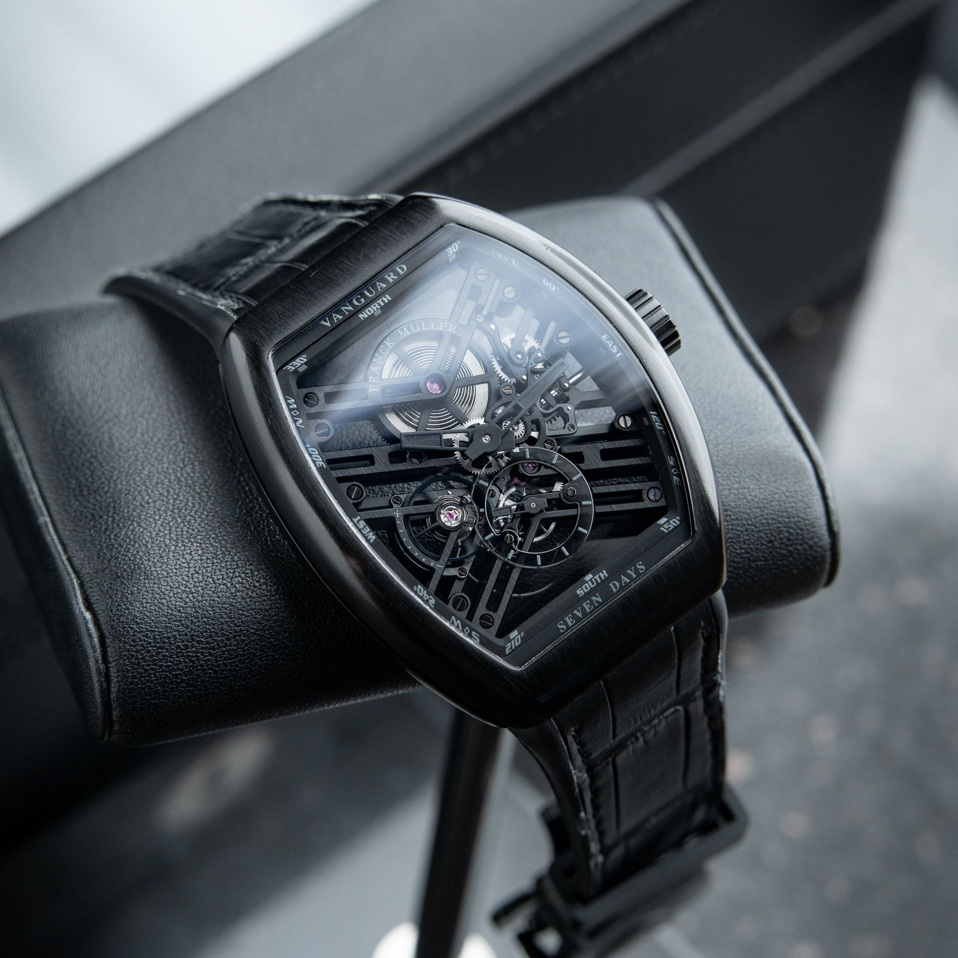 Franck Muller Vanguard V45 Skeleton Black PVD Titanium 7 Days Set