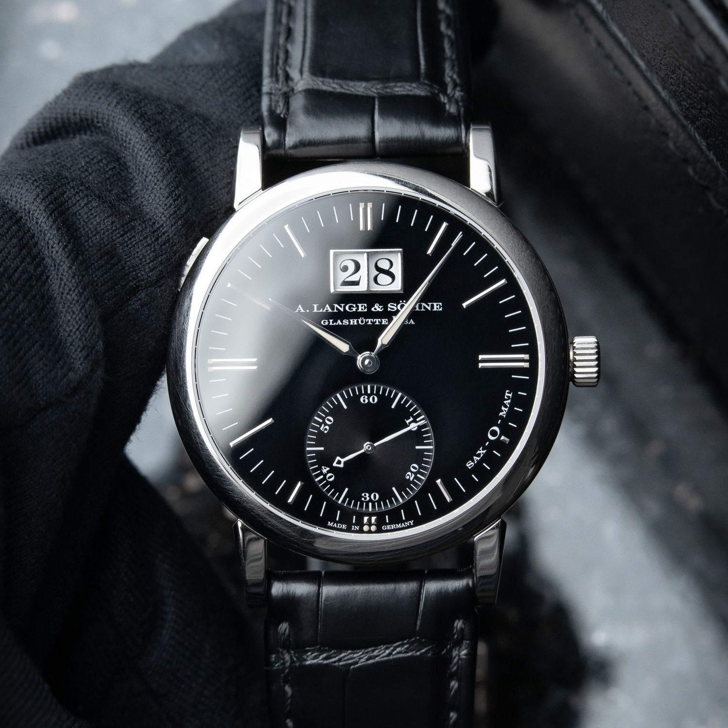 A. Lange & Söhne Sax-O-Mat Saxonia Langematik Big Date White Gold Black Automatic