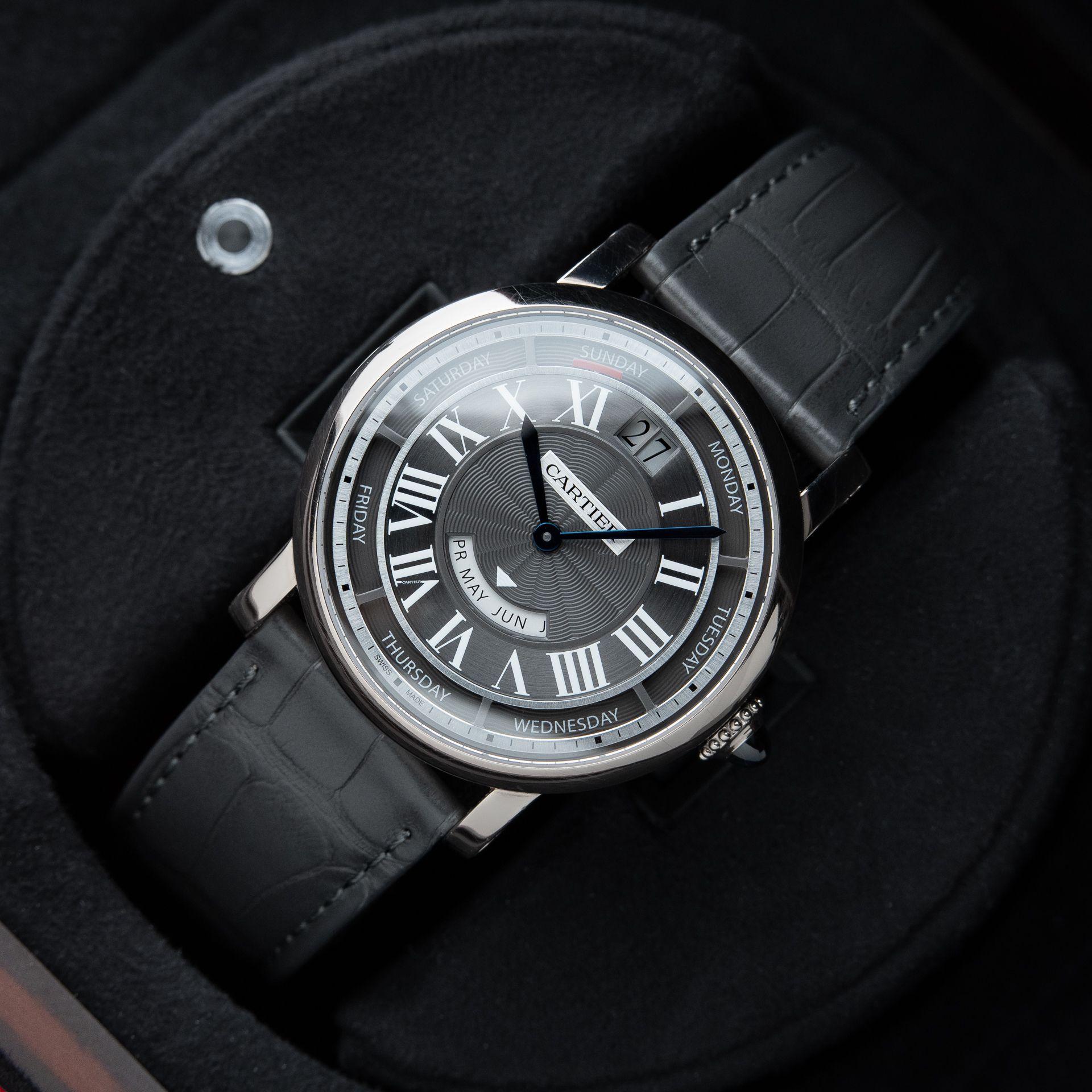 Cartier Rotonde de Cartier Annual Calendar RARE White Gold Grey Dial 40mm