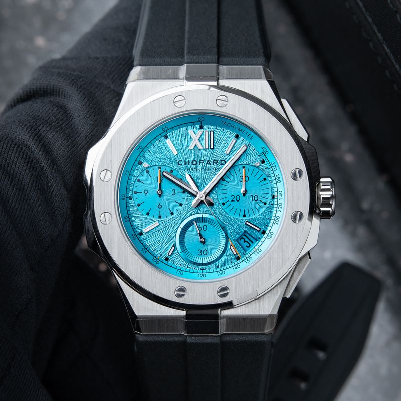 Chopard Alpine Eagle STICKERED 11/2024 XL Chrono Maritime Blue Turquoise 298609
