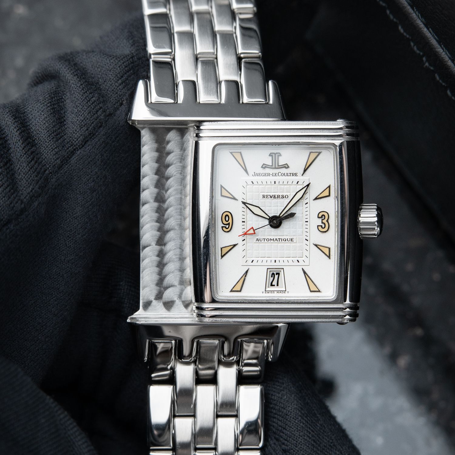 Jaeger-LeCoultre Reverso Gran Sport Steel Bracelet White Dial Automatic