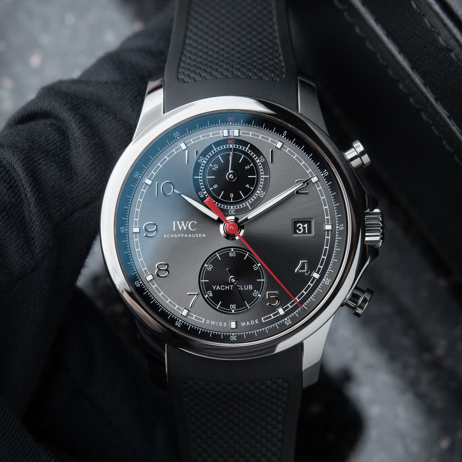 IWC Portugieser Yacht Club Chronograph Grey Steel Automatic Portuguese Set