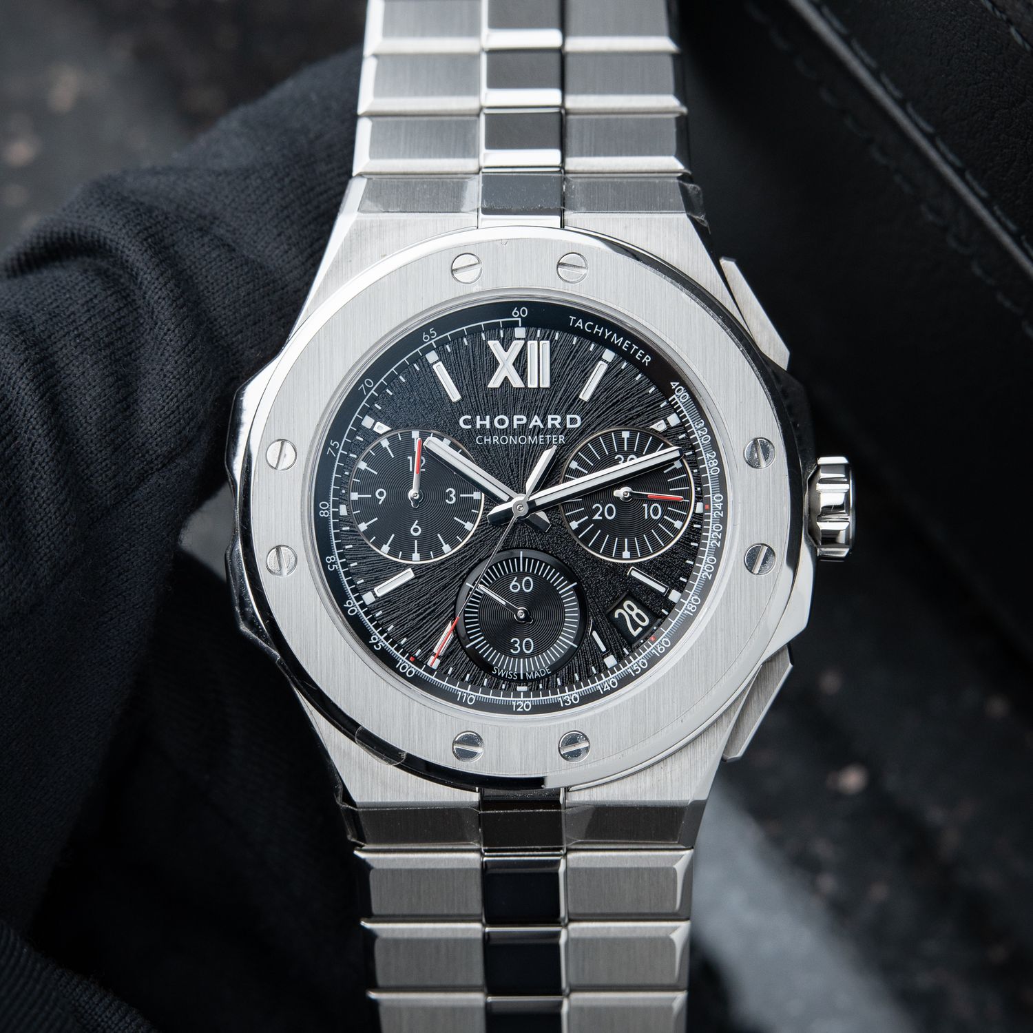 Chopard Alpine Eagle STICKERED XL Chrono Flyback Black Dial Bracelet 44mm
