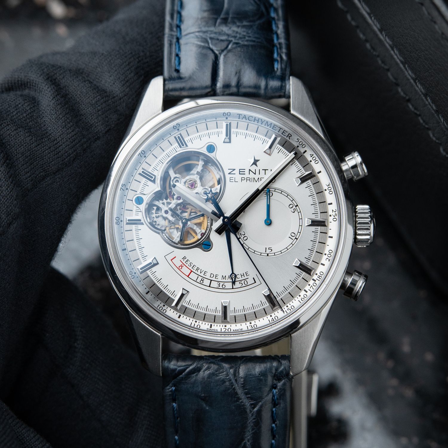 Zenith Chronomaster Open El Primero Chronograph Power Reserve Silver Dial