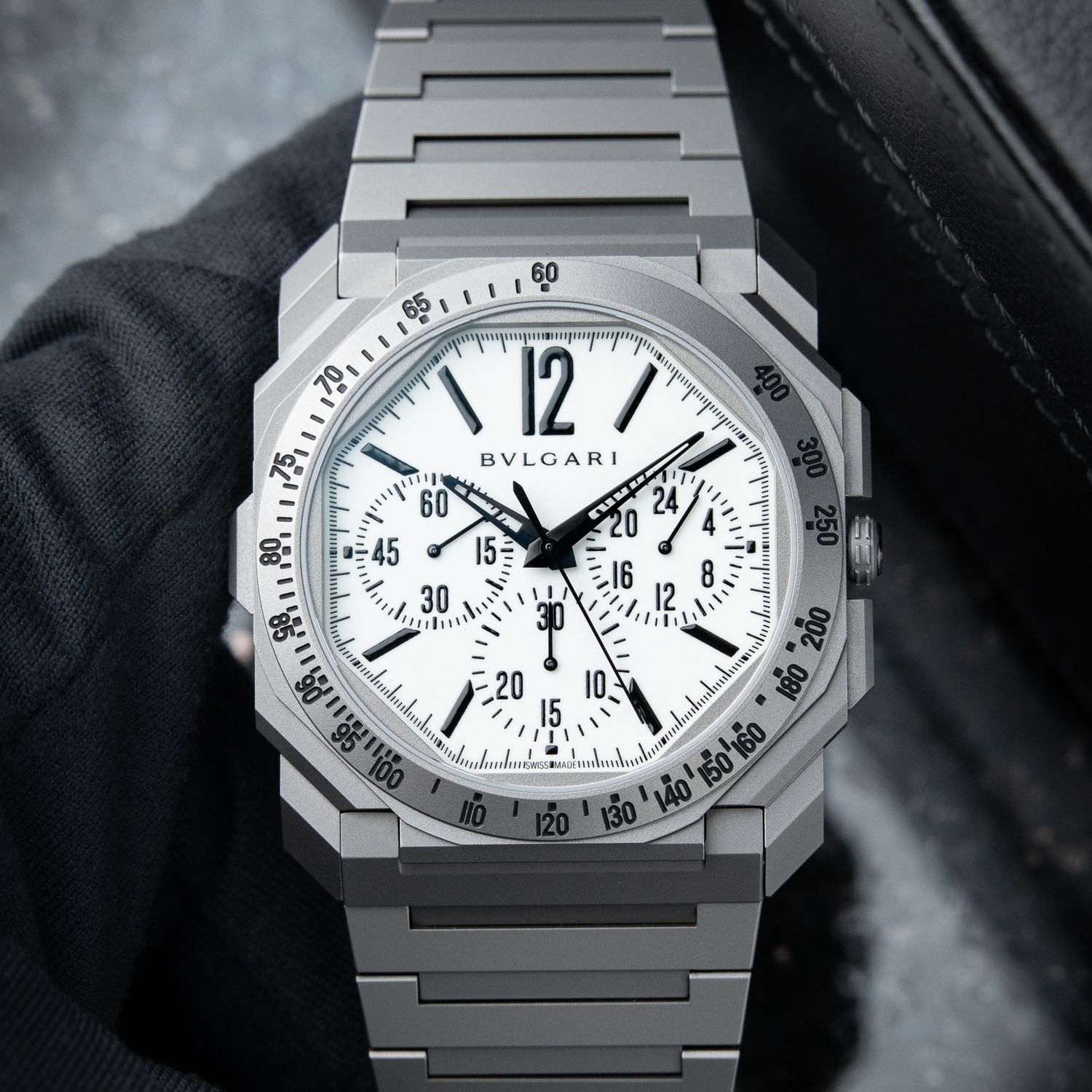 Bulgari Octo Finissimo The Rake White Light L.E. Chronograph GMT Titanium 103068 BVLGARI